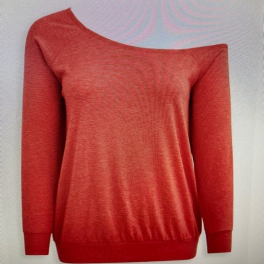 TORRID OFF SHOULDER SWEATSHIRT - FRENCH TERRY RED WASH